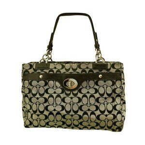 Coach Signature Logo Penelope Tote Bag 16537 Brown Large Carryall Shoulder Purse